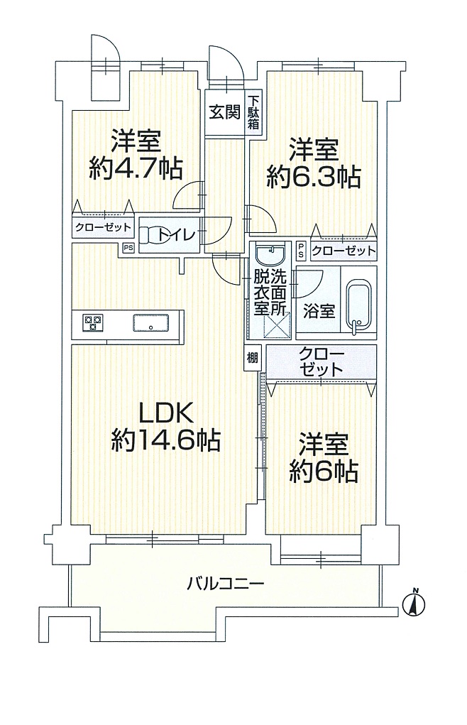 間取図　3LDK